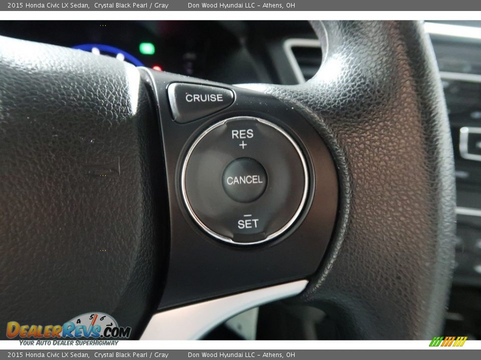 2015 Honda Civic LX Sedan Crystal Black Pearl / Gray Photo #28