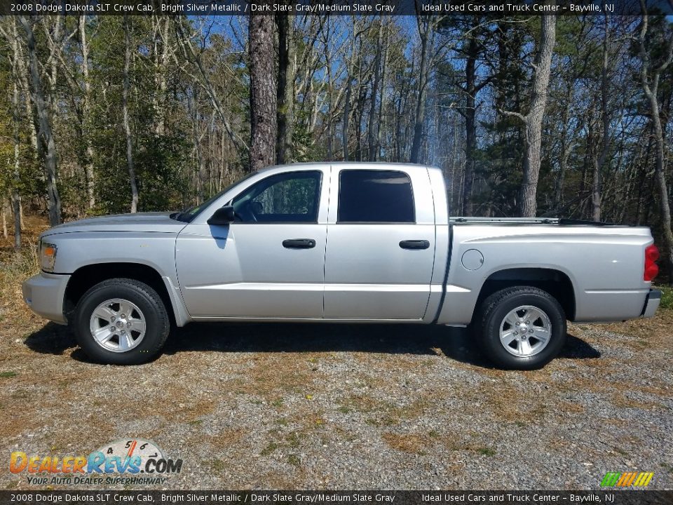 2008 Dodge Dakota SLT Crew Cab Bright Silver Metallic / Dark Slate Gray/Medium Slate Gray Photo #2