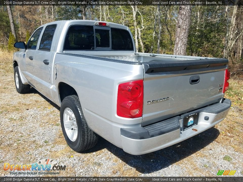 2008 Dodge Dakota SLT Crew Cab Bright Silver Metallic / Dark Slate Gray/Medium Slate Gray Photo #3