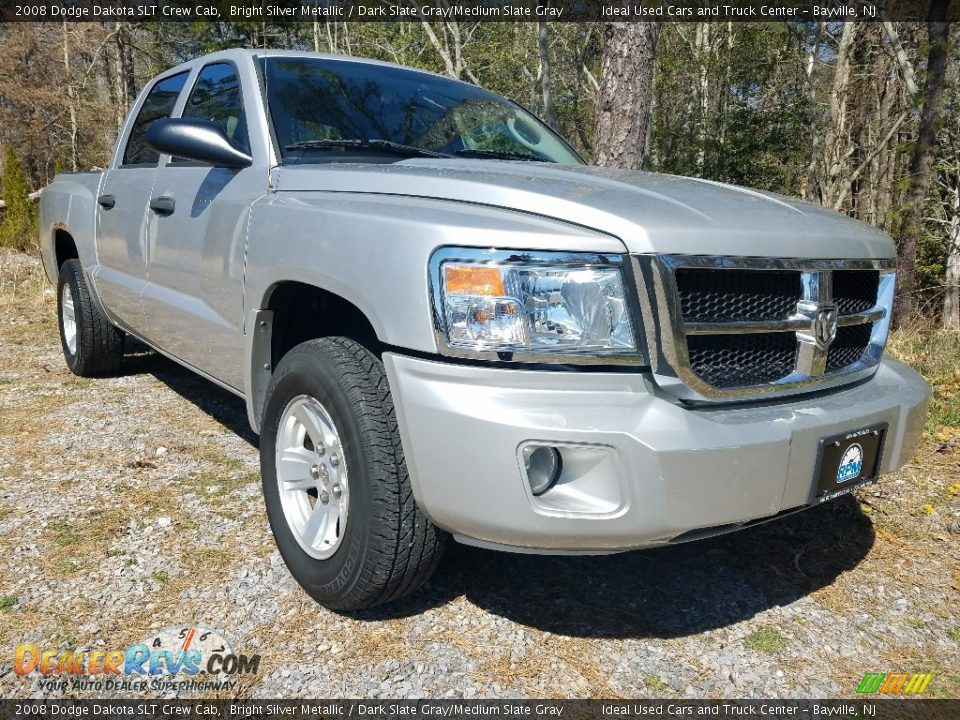 2008 Dodge Dakota SLT Crew Cab Bright Silver Metallic / Dark Slate Gray/Medium Slate Gray Photo #7