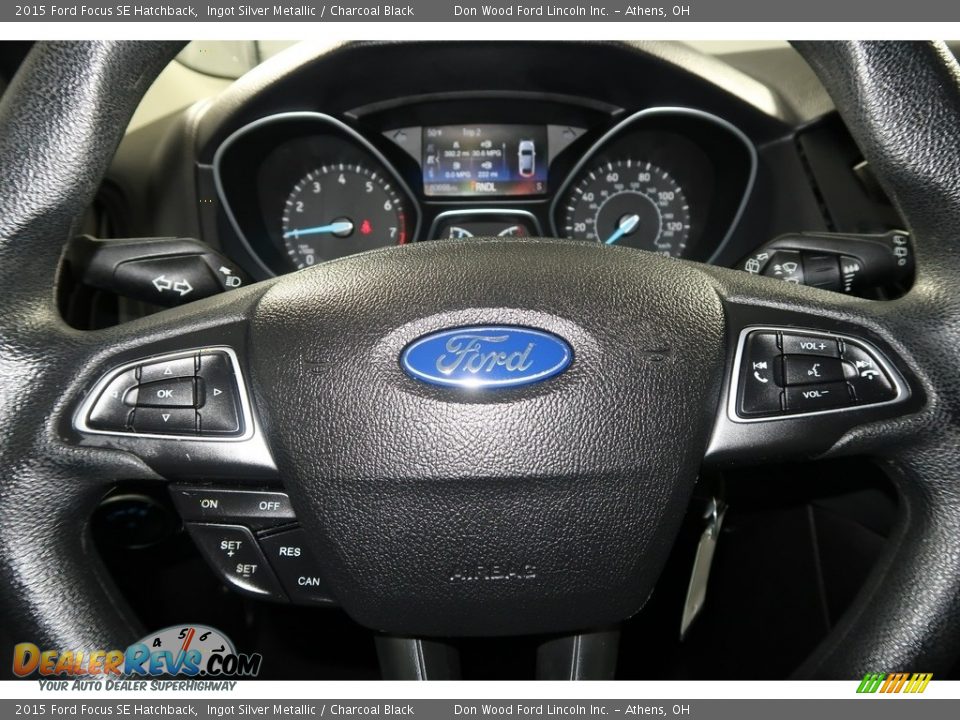 2015 Ford Focus SE Hatchback Ingot Silver Metallic / Charcoal Black Photo #16