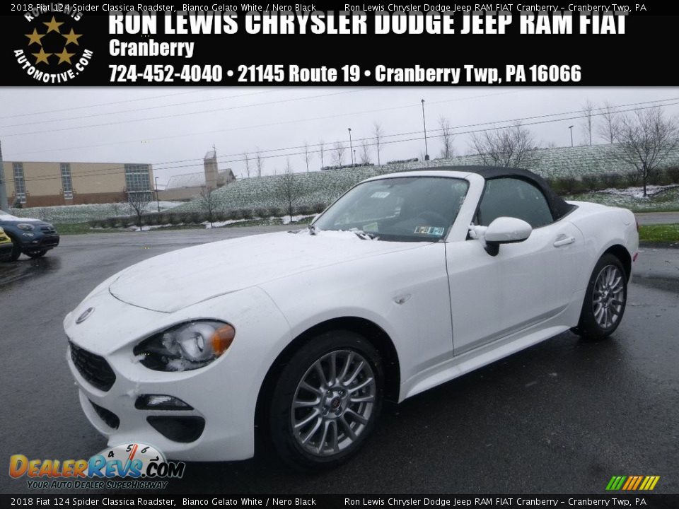 2018 Fiat 124 Spider Classica Roadster Bianco Gelato White / Nero Black Photo #1