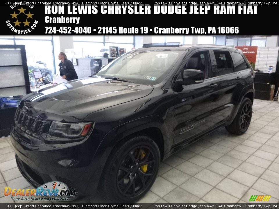 2018 Jeep Grand Cherokee Trackhawk 4x4 Diamond Black Crystal Pearl / Black Photo #1