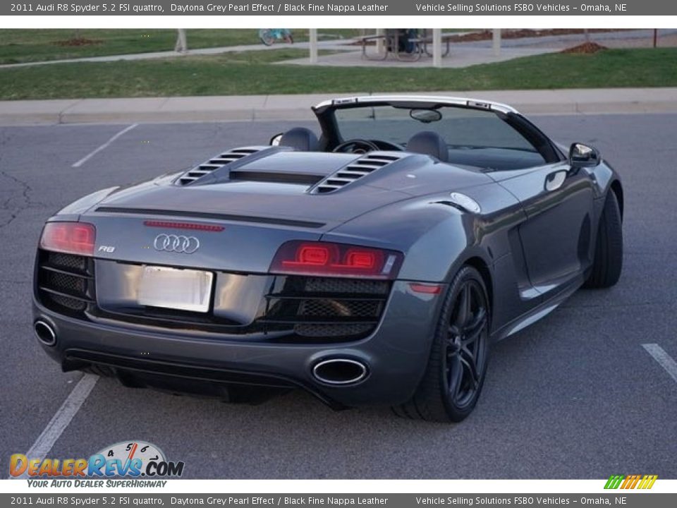 2011 Audi R8 Spyder 5.2 FSI quattro Daytona Grey Pearl Effect / Black Fine Nappa Leather Photo #3