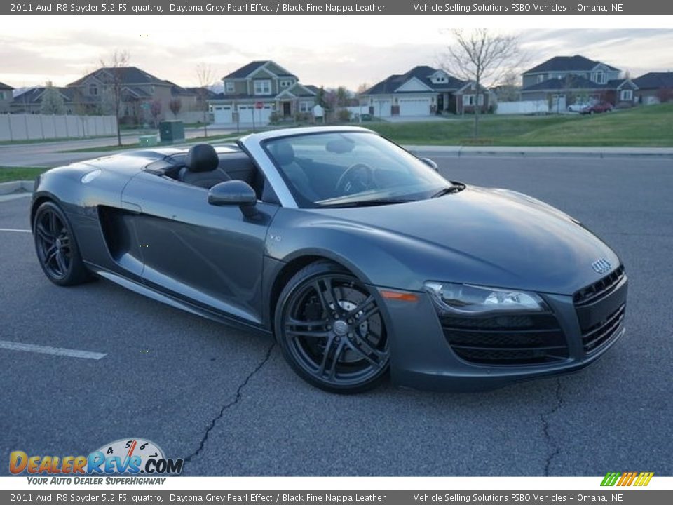 2011 Audi R8 Spyder 5.2 FSI quattro Daytona Grey Pearl Effect / Black Fine Nappa Leather Photo #6