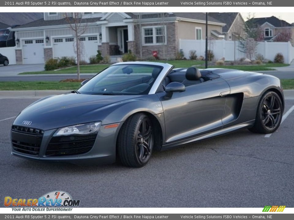 2011 Audi R8 Spyder 5.2 FSI quattro Daytona Grey Pearl Effect / Black Fine Nappa Leather Photo #7