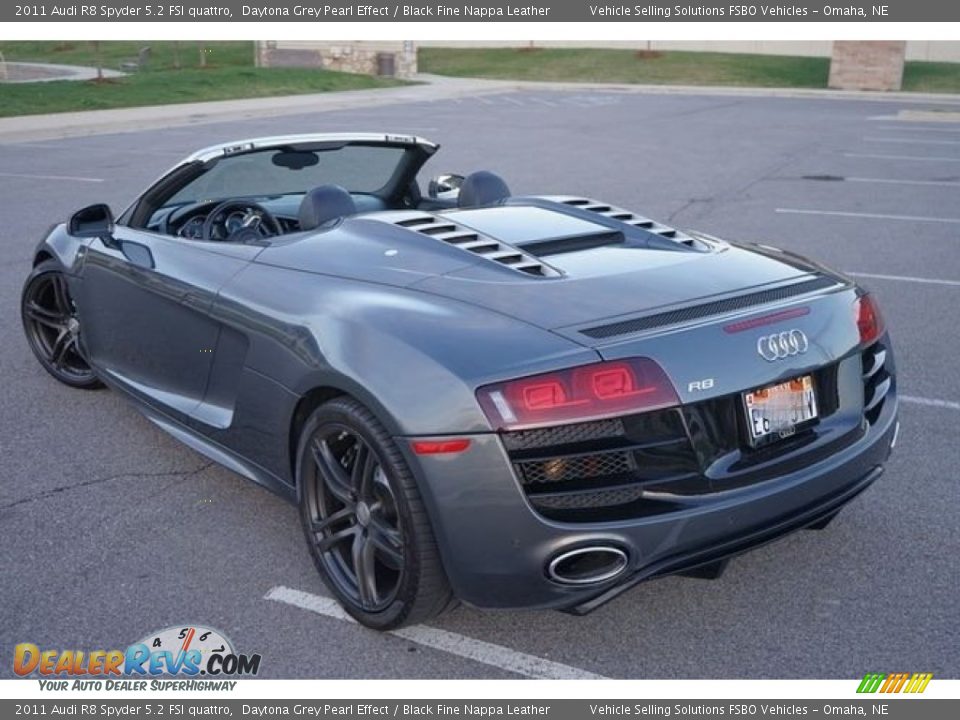 2011 Audi R8 Spyder 5.2 FSI quattro Daytona Grey Pearl Effect / Black Fine Nappa Leather Photo #10