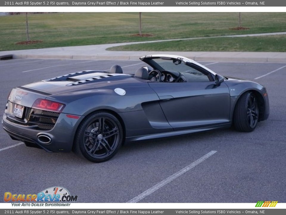 2011 Audi R8 Spyder 5.2 FSI quattro Daytona Grey Pearl Effect / Black Fine Nappa Leather Photo #11