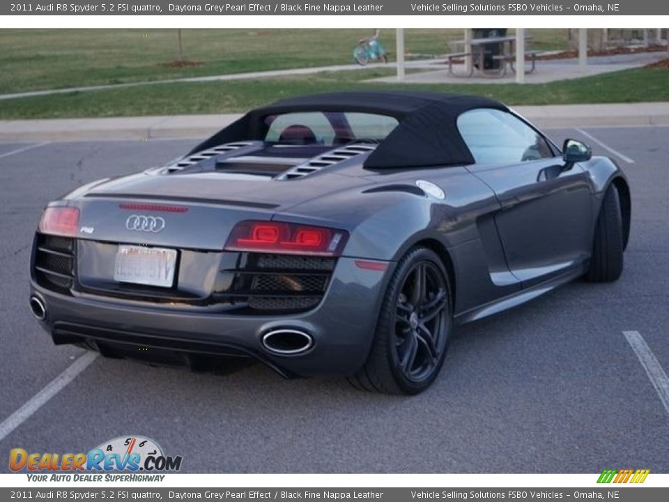 2011 Audi R8 Spyder 5.2 FSI quattro Daytona Grey Pearl Effect / Black Fine Nappa Leather Photo #12
