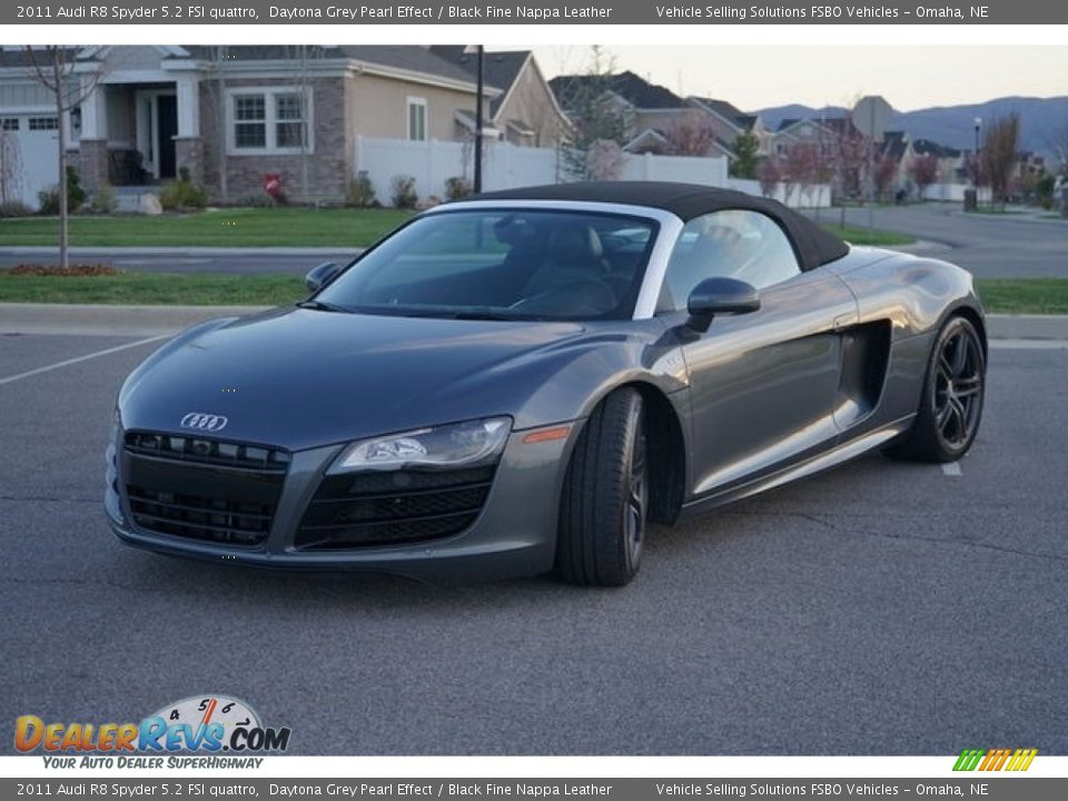 2011 Audi R8 Spyder 5.2 FSI quattro Daytona Grey Pearl Effect / Black Fine Nappa Leather Photo #13