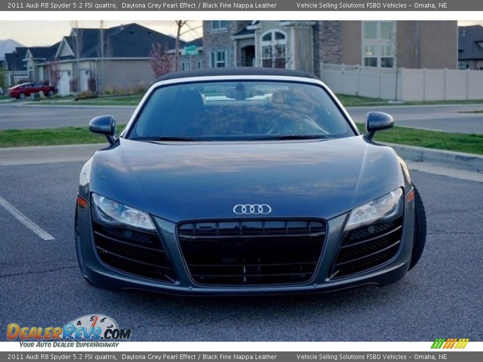 2011 Audi R8 Spyder 5.2 FSI quattro Daytona Grey Pearl Effect / Black Fine Nappa Leather Photo #14