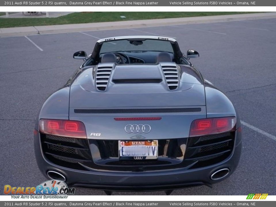 2011 Audi R8 Spyder 5.2 FSI quattro Daytona Grey Pearl Effect / Black Fine Nappa Leather Photo #16