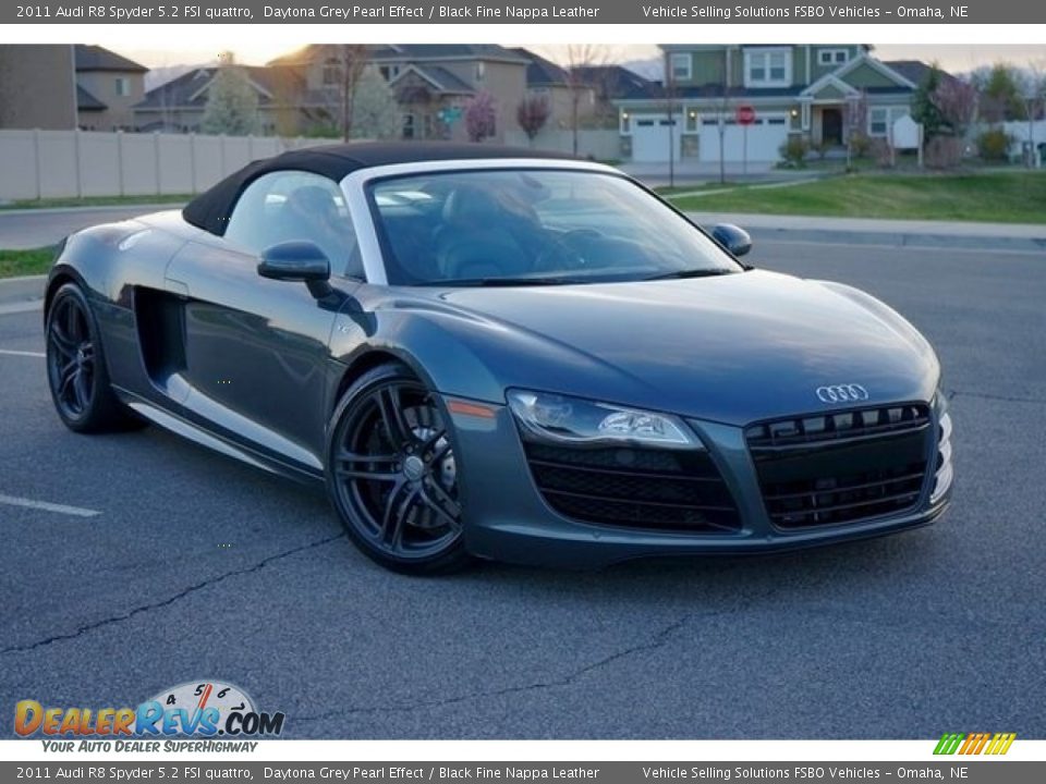 2011 Audi R8 Spyder 5.2 FSI quattro Daytona Grey Pearl Effect / Black Fine Nappa Leather Photo #18