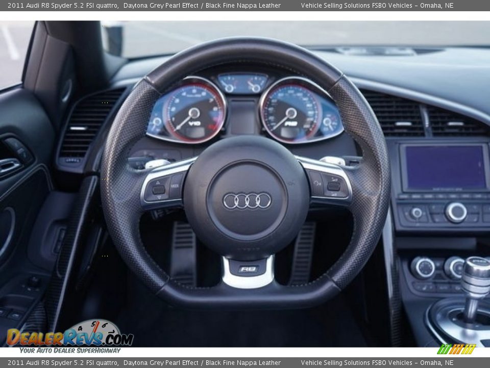 2011 Audi R8 Spyder 5.2 FSI quattro Daytona Grey Pearl Effect / Black Fine Nappa Leather Photo #21