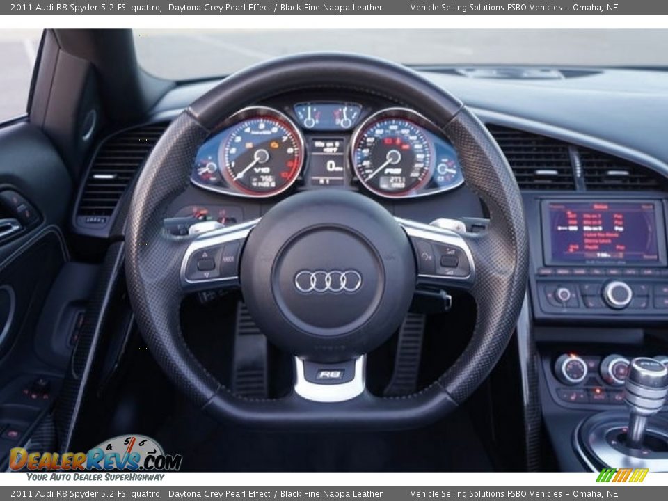 2011 Audi R8 Spyder 5.2 FSI quattro Daytona Grey Pearl Effect / Black Fine Nappa Leather Photo #22