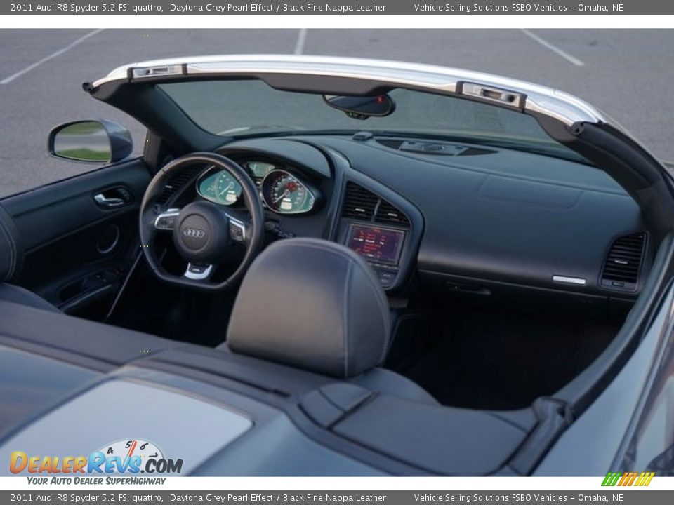 2011 Audi R8 Spyder 5.2 FSI quattro Daytona Grey Pearl Effect / Black Fine Nappa Leather Photo #23