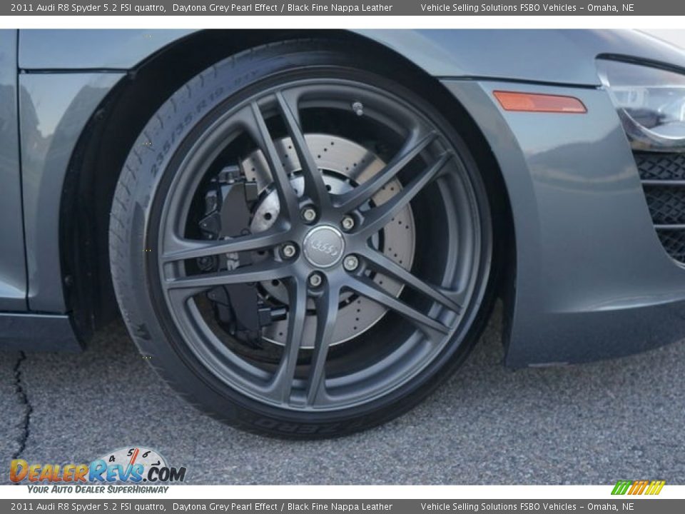 2011 Audi R8 Spyder 5.2 FSI quattro Daytona Grey Pearl Effect / Black Fine Nappa Leather Photo #26
