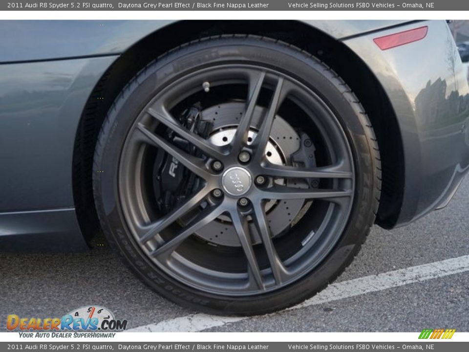 2011 Audi R8 Spyder 5.2 FSI quattro Daytona Grey Pearl Effect / Black Fine Nappa Leather Photo #27