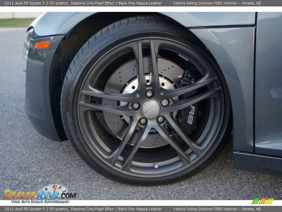 2011 Audi R8 Spyder 5.2 FSI quattro Daytona Grey Pearl Effect / Black Fine Nappa Leather Photo #28
