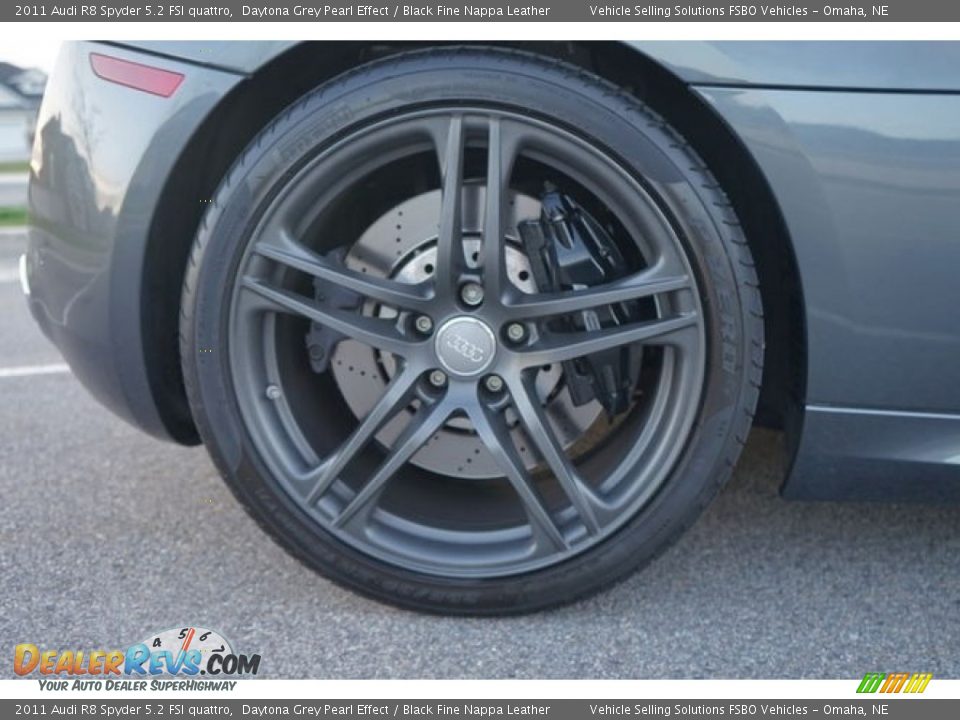 2011 Audi R8 Spyder 5.2 FSI quattro Daytona Grey Pearl Effect / Black Fine Nappa Leather Photo #29