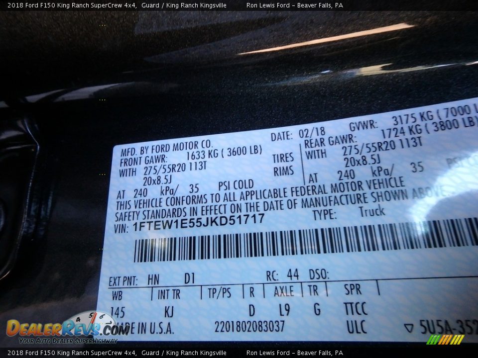 2018 Ford F150 King Ranch SuperCrew 4x4 Guard / King Ranch Kingsville Photo #14