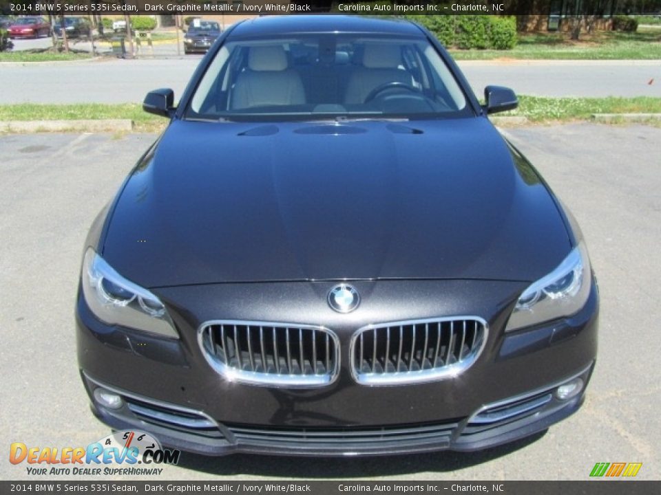 2014 BMW 5 Series 535i Sedan Dark Graphite Metallic / Ivory White/Black Photo #5