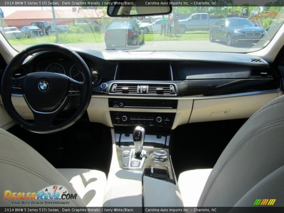 2014 BMW 5 Series 535i Sedan Dark Graphite Metallic / Ivory White/Black Photo #13