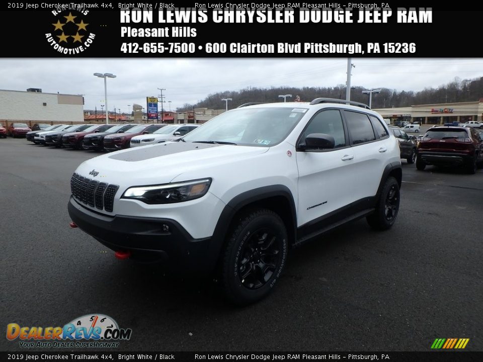 2019 Jeep Cherokee Trailhawk 4x4 Bright White / Black Photo #1