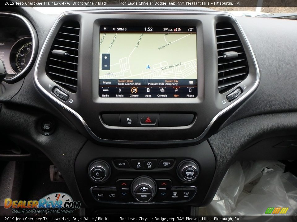 2019 Jeep Cherokee Trailhawk 4x4 Bright White / Black Photo #17