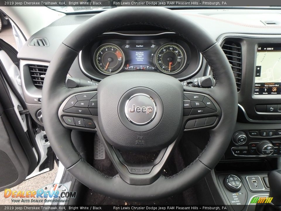 2019 Jeep Cherokee Trailhawk 4x4 Bright White / Black Photo #20