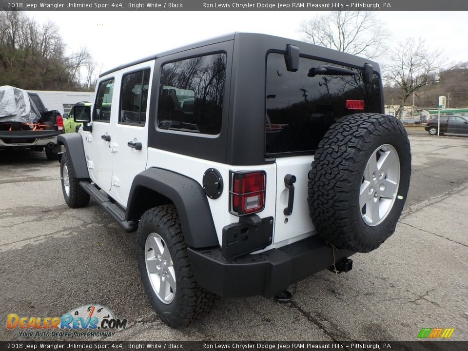 2018 Jeep Wrangler Unlimited Sport 4x4 Bright White / Black Photo #3