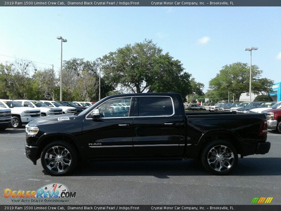 2019 Ram 1500 Limited Crew Cab Diamond Black Crystal Pearl / Indigo/Frost Photo #2