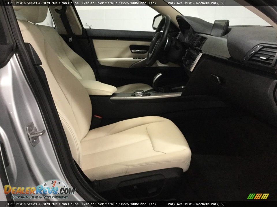 2015 BMW 4 Series 428i xDrive Gran Coupe Glacier Silver Metallic / Ivory White and Black Photo #17
