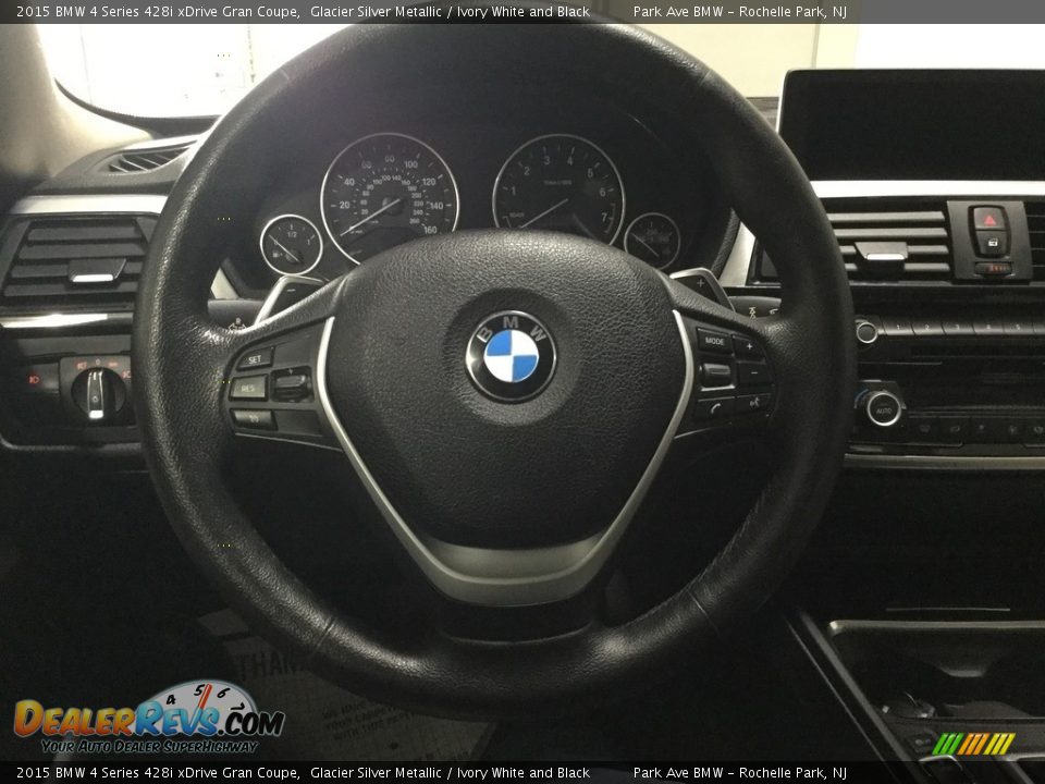 2015 BMW 4 Series 428i xDrive Gran Coupe Glacier Silver Metallic / Ivory White and Black Photo #22