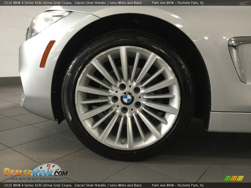 2015 BMW 4 Series 428i xDrive Gran Coupe Glacier Silver Metallic / Ivory White and Black Photo #31
