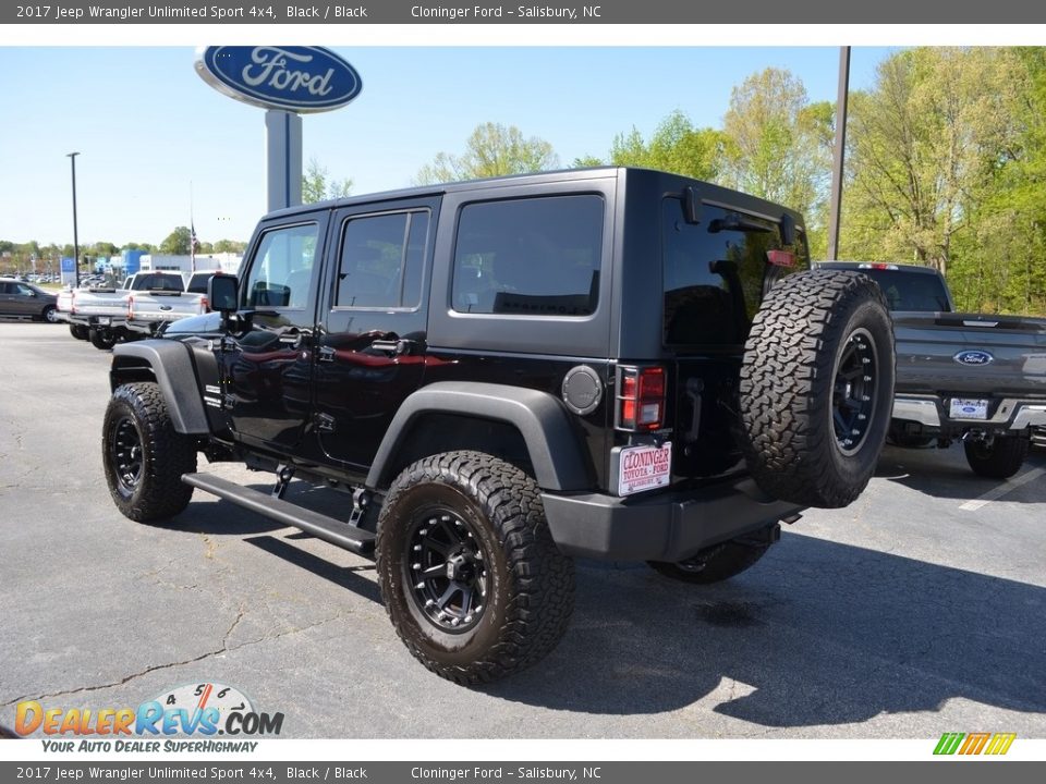 2017 Jeep Wrangler Unlimited Sport 4x4 Black / Black Photo #4