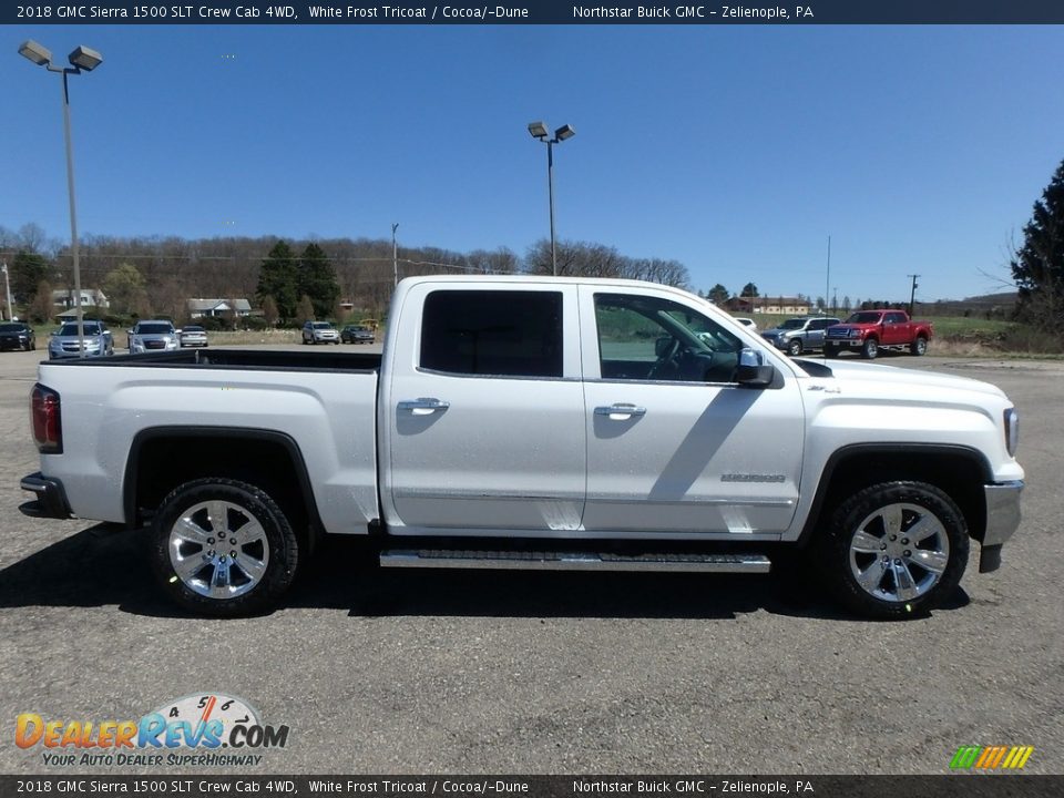 2018 GMC Sierra 1500 SLT Crew Cab 4WD White Frost Tricoat / Cocoa/­Dune Photo #4