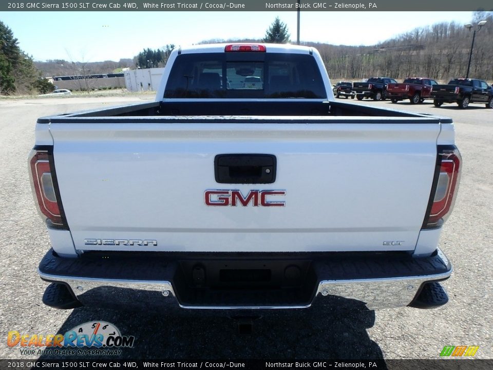 2018 GMC Sierra 1500 SLT Crew Cab 4WD White Frost Tricoat / Cocoa/­Dune Photo #6