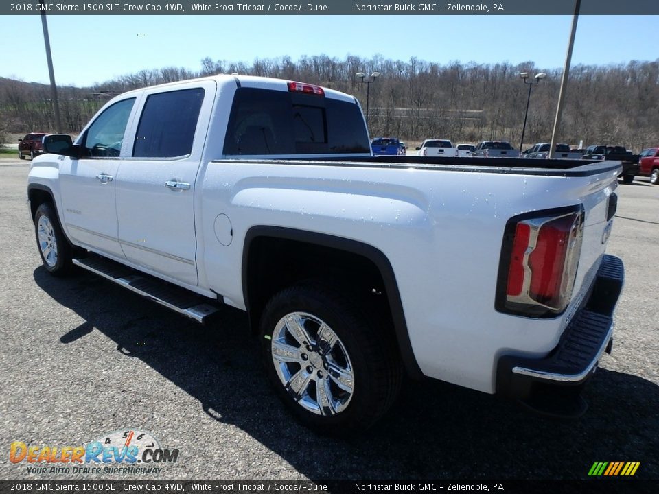 2018 GMC Sierra 1500 SLT Crew Cab 4WD White Frost Tricoat / Cocoa/­Dune Photo #7