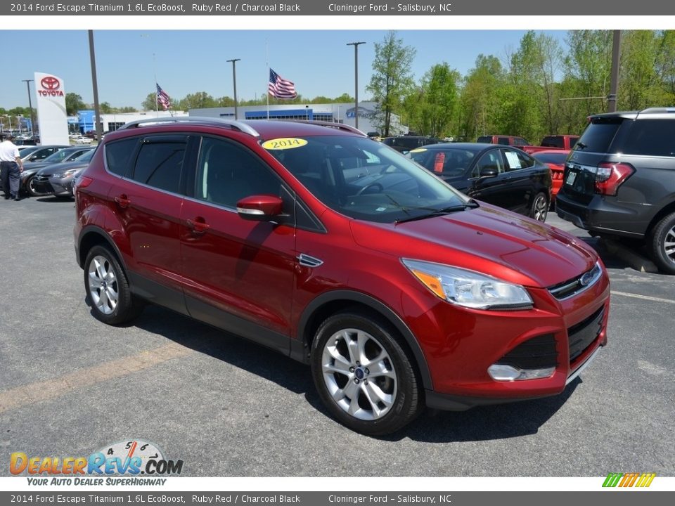 2014 Ford Escape Titanium 1.6L EcoBoost Ruby Red / Charcoal Black Photo #1