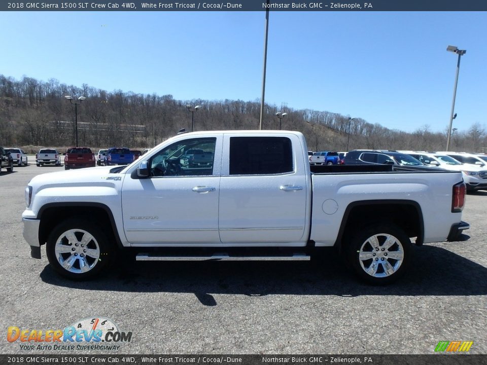 2018 GMC Sierra 1500 SLT Crew Cab 4WD White Frost Tricoat / Cocoa/­Dune Photo #8