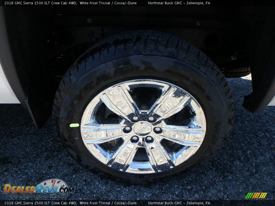 2018 GMC Sierra 1500 SLT Crew Cab 4WD White Frost Tricoat / Cocoa/­Dune Photo #9
