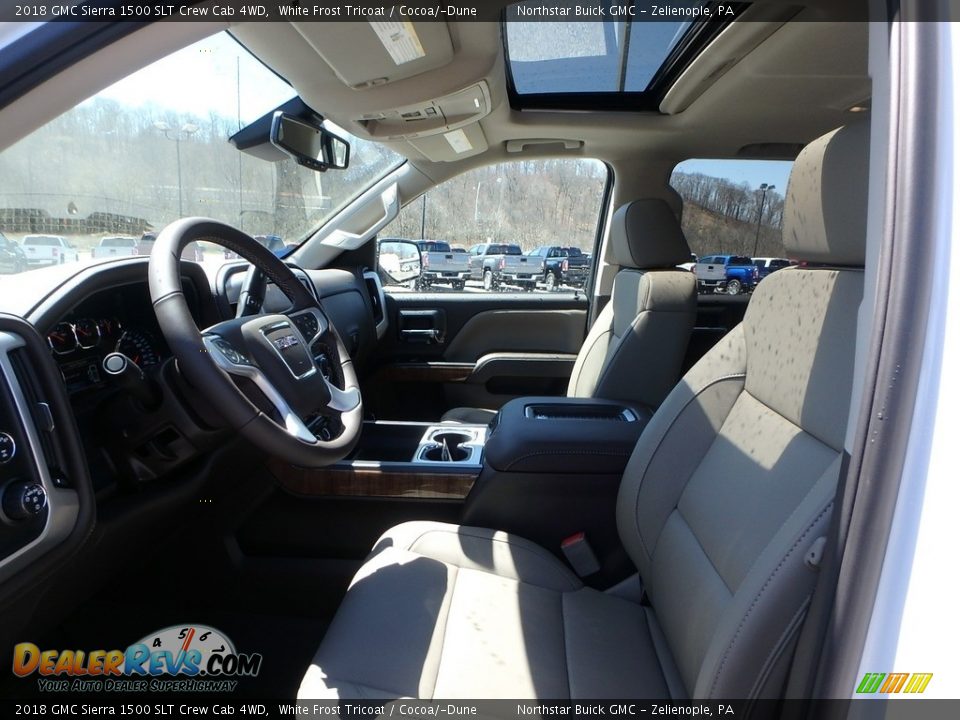 2018 GMC Sierra 1500 SLT Crew Cab 4WD White Frost Tricoat / Cocoa/­Dune Photo #10