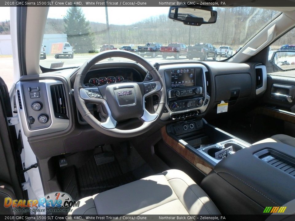 2018 GMC Sierra 1500 SLT Crew Cab 4WD White Frost Tricoat / Cocoa/­Dune Photo #12