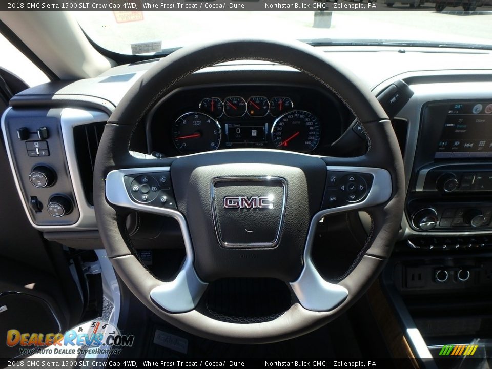 2018 GMC Sierra 1500 SLT Crew Cab 4WD White Frost Tricoat / Cocoa/­Dune Photo #16