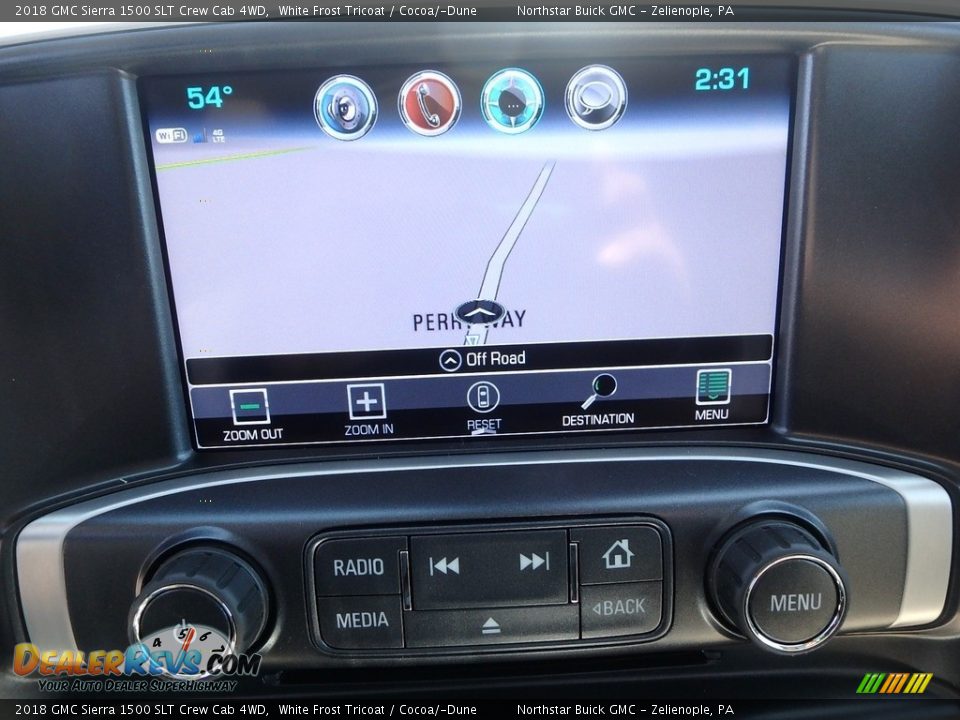 2018 GMC Sierra 1500 SLT Crew Cab 4WD White Frost Tricoat / Cocoa/­Dune Photo #19