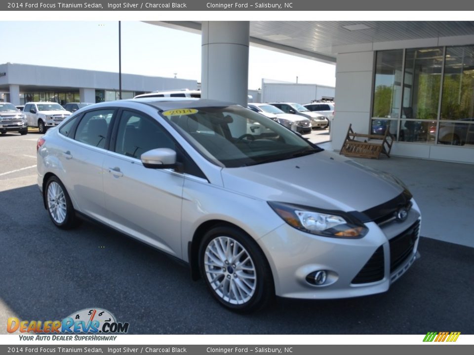 2014 Ford Focus Titanium Sedan Ingot Silver / Charcoal Black Photo #1