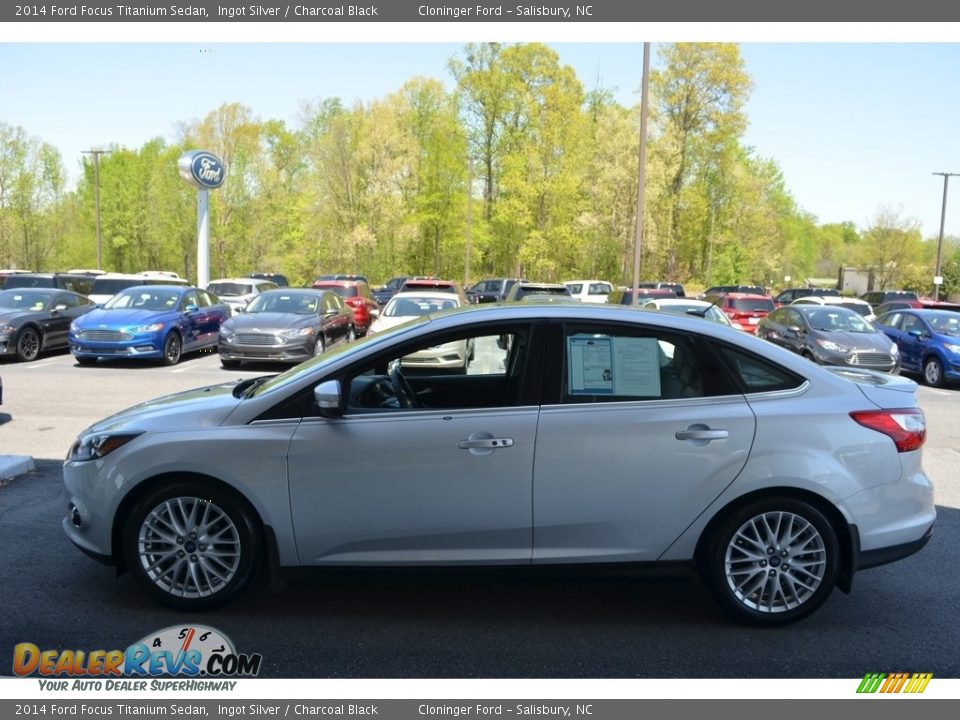 2014 Ford Focus Titanium Sedan Ingot Silver / Charcoal Black Photo #5