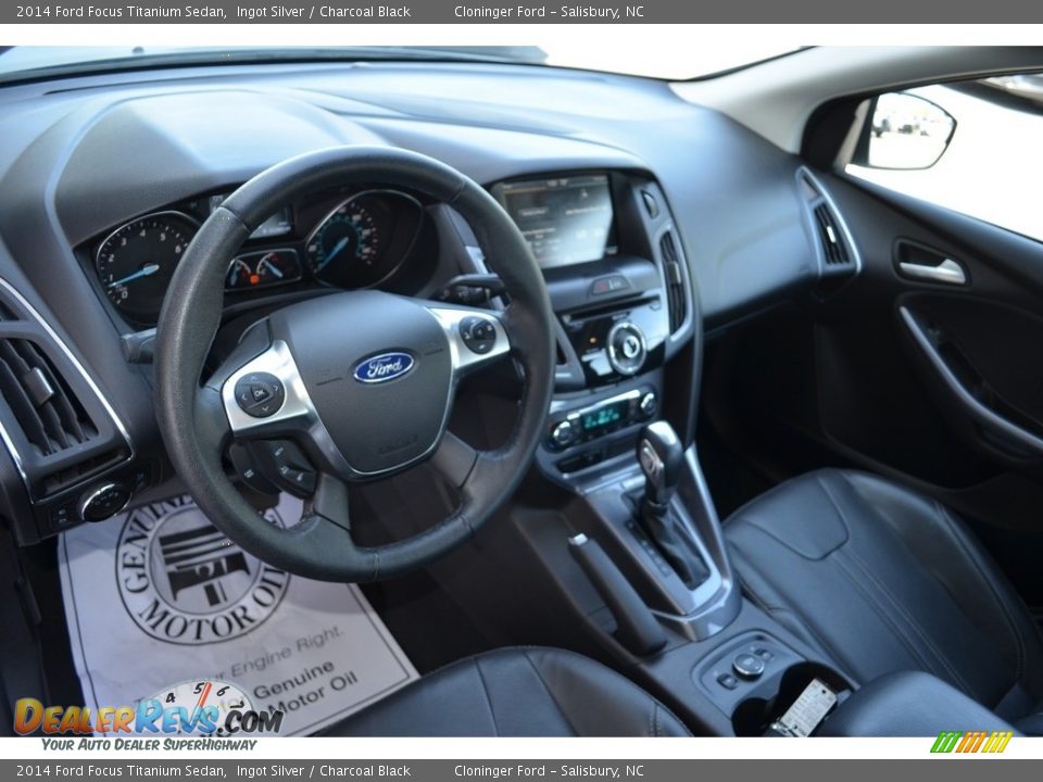 2014 Ford Focus Titanium Sedan Ingot Silver / Charcoal Black Photo #9