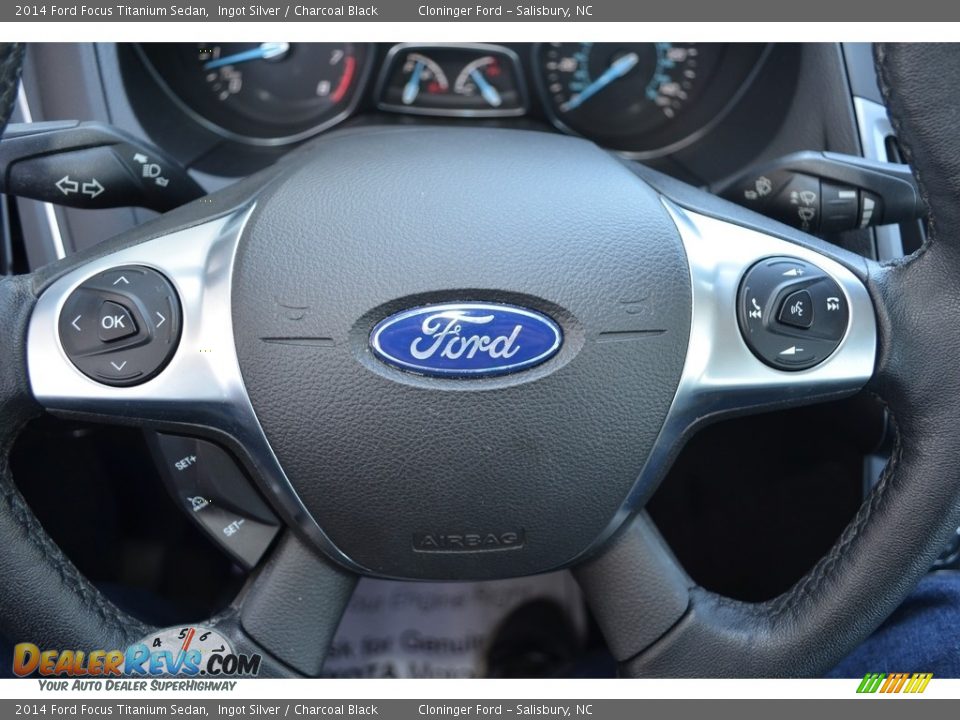 2014 Ford Focus Titanium Sedan Ingot Silver / Charcoal Black Photo #23